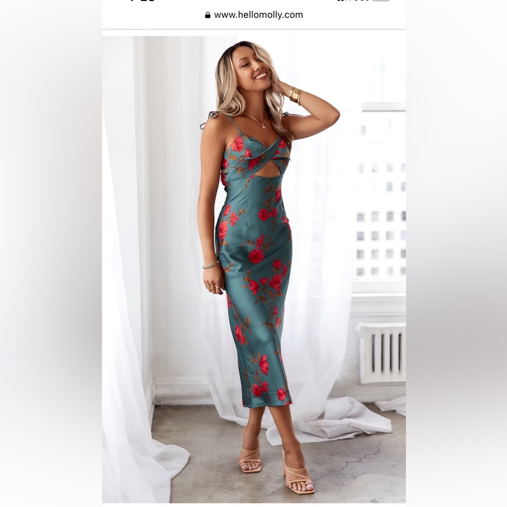 HELLO MOLLY FOOL ME ONCE MIDI
DRESS TEAL Size 4 Brand New